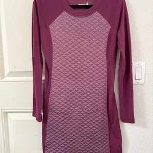 Smartwool Women Diamond Peak Quilted Dress Small Purple Merino Wool Fall/Winter